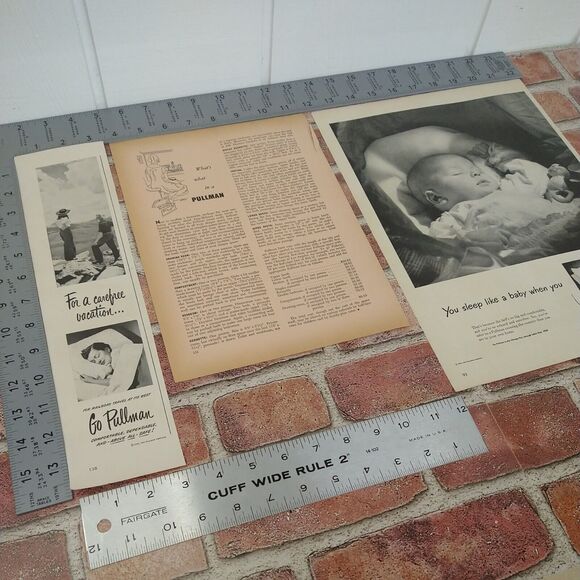 1950 Pullman Sleep Like a Baby Vtg Magazine Print Article Train Berth Rest Scene - Picture 3 of 16